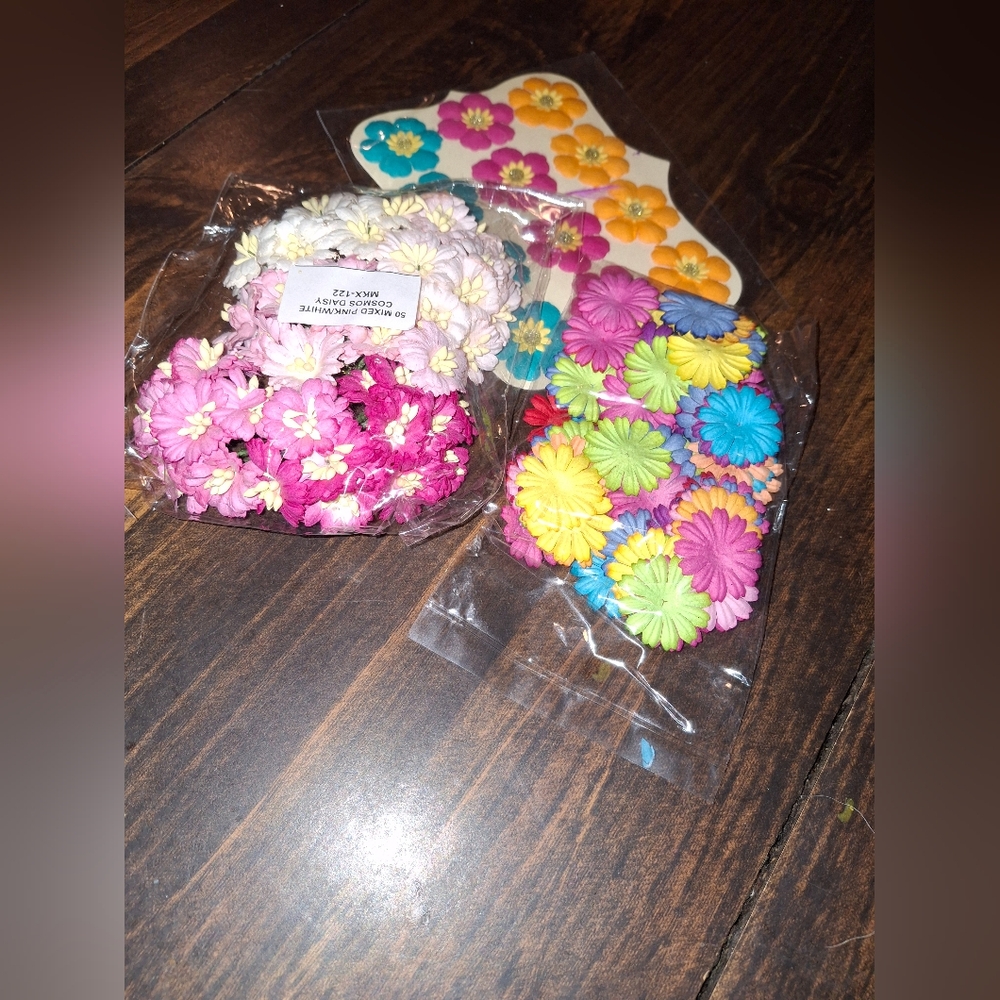 Paper Flower Floral Paper Crafts Mixed Media Scrapbook Art Supply  Embellishment